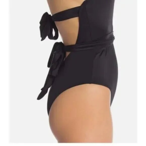 NWT $148 FP X HAH 1 4 Ur Soul One-Shoulder One-Piece Swimsuit Noir Black MEDIUM - Picture 6 of 10